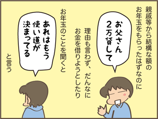 お年玉ももらったのに「2万貸して」⁉ お金をねだる次女に覚えた「違和感」の正体／しまえもん