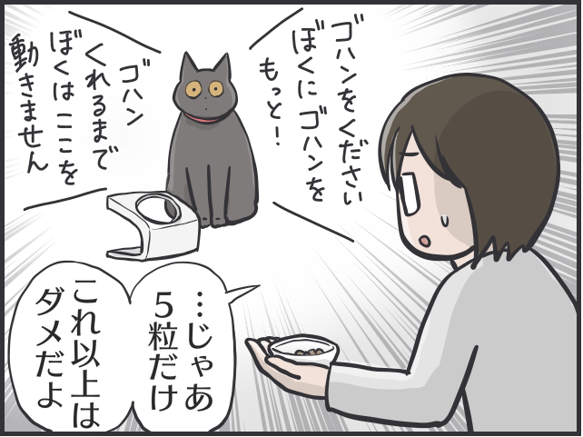 食いしん坊の愛猫が巨大化！ 多頭飼い猫の食事量コントロールって難しい／フニャコ 2匹の猫と食事1.PNG