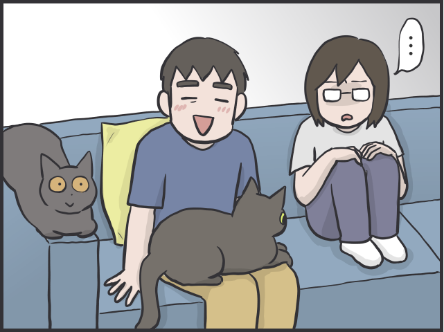 猫たちに一番愛情を注いでいるのは私なのに！夫と私への「扱いの格差」が納得いかない！／フニャコ 猫に甘えてもらえない私1.PNG