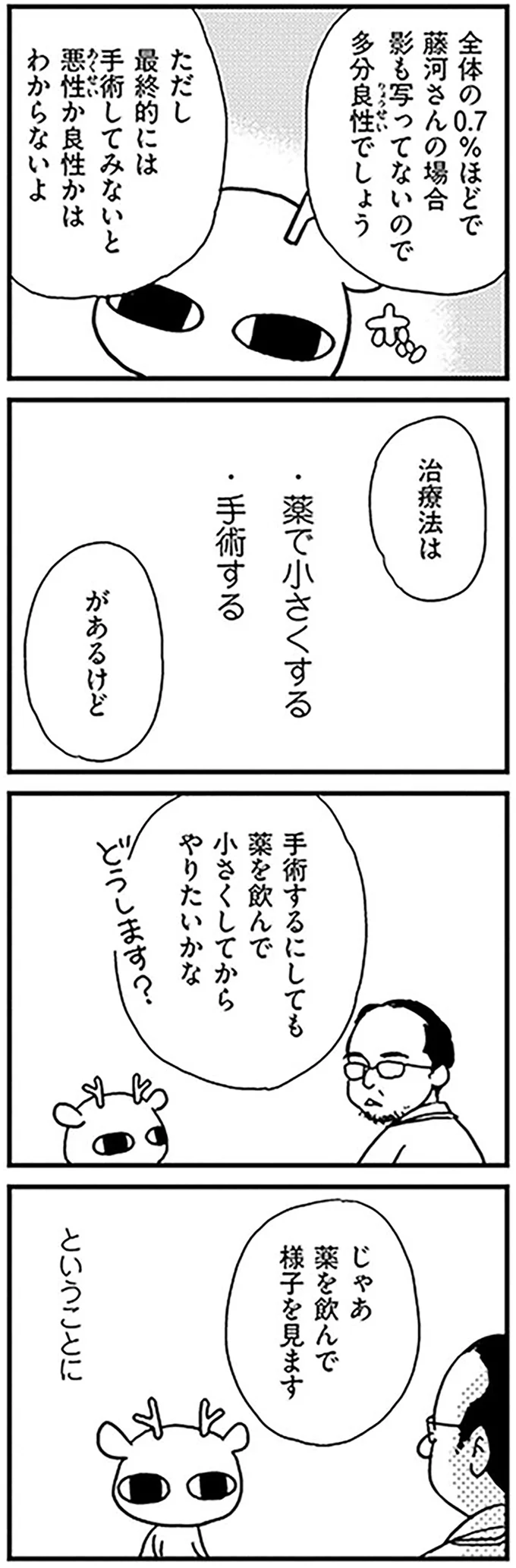 「がんの可能性もあるけど」。右卵巣に6センチの「のう腫」が...！／元気になるシカ！  03-02.png