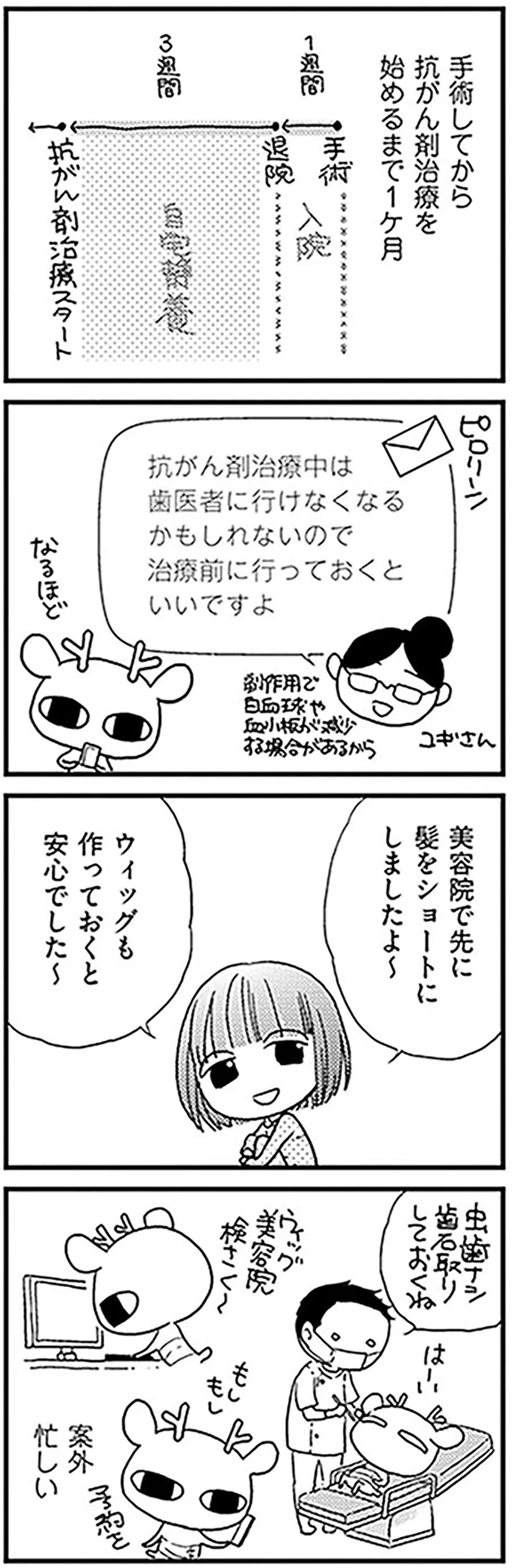 卵巣がん手術後1カ月で始まる抗がん剤治療。その前にやったことは歯科通院と...？／元気になるシカ！  13-01.png