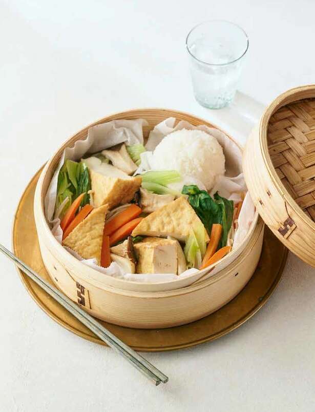 【ブームのせいろ蒸し】油を使わずヘルシー「厚揚げとチンゲン菜の中華蒸しごはん」のレシピ 14410916_615.jpg