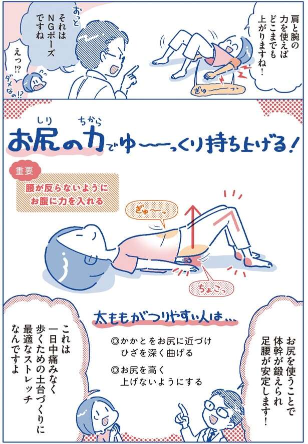 【腰痛治療の世界的名医が教える】一日痛みなく歩くために！「お尻もち上げ」ストレッチ 15279513_615.jpg