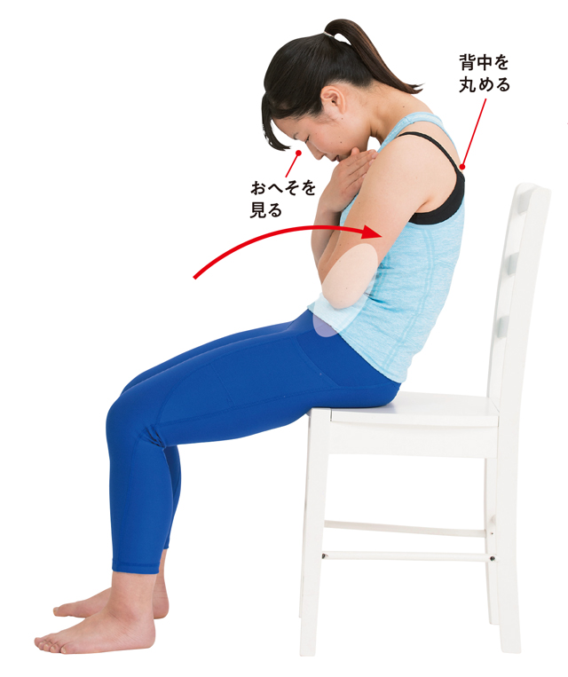 座ったままで腹筋を鍛える「座位での上体起こし」で腰痛予防！／筋肉貯金 1807p111_01.jpg