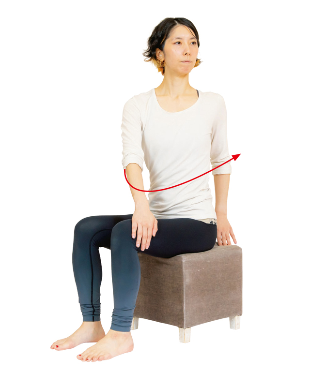 いすに座ったまま体をねじる♪　 気持ちよ～く高血圧を改善する「血管緩めヨガ」 2102_P043_03.jpg