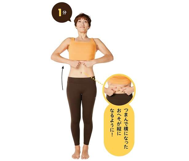 おなかのお肉にアプローチするストレッチ！「つまんでゆらす」だけで老廃物が流れる 12552591_615.jpg