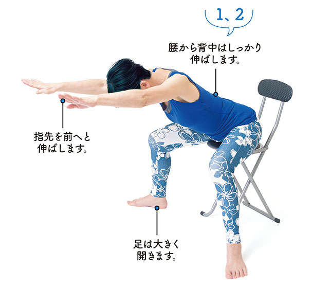 「坐骨」を立てて正しい姿勢を維持！ 「座ったまま平泳ぎ」ストレッチで腰痛を予防