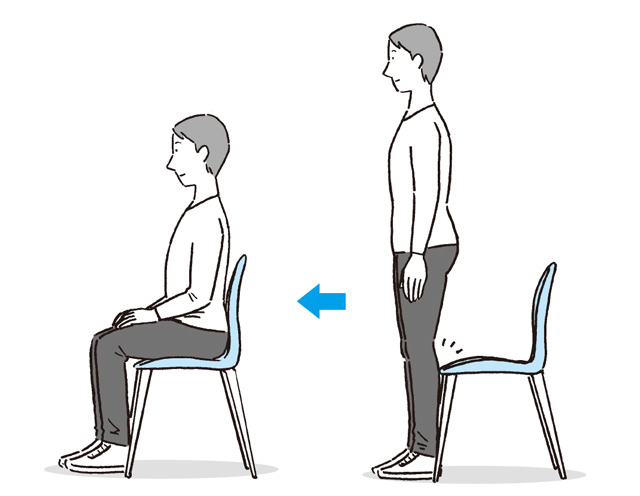 疲れる座り方は痛みを誘発する可能性も。疲れない座り方、4つのポイント／疲れないカラダ大図鑑 tukarenai-002-077.jpg