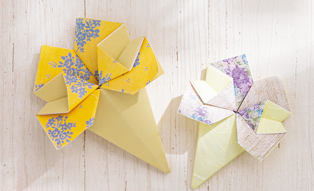 好きな色柄の紙で♪ 贈って、 使って、 楽しむ「花の折り紙」手紙の作り方【まとめ】 2108_P035_03.jpg