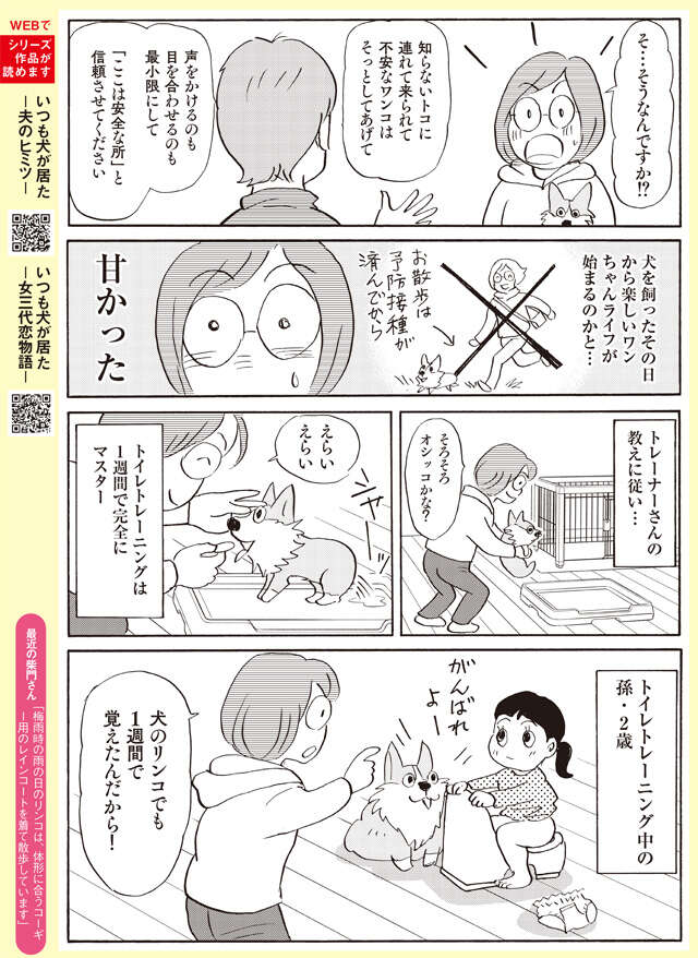 抱っこしちゃダメ⁉ 生後3カ月でやってきた子犬の飼い方は？【柴門ふみさん描きおろし「いつも犬が居た」】 2507_P127_1.jpg