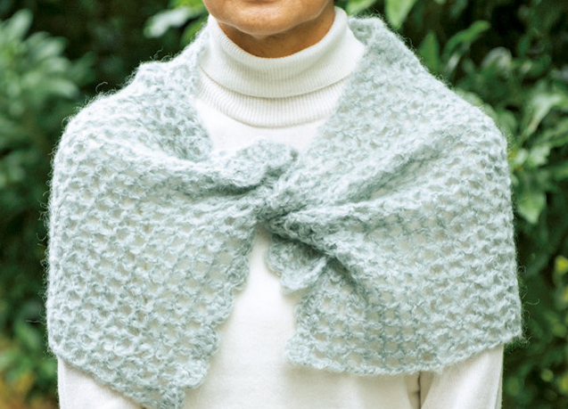 ふち編み（松編み）もマスター！方眼編みで作るふんわりプチショール