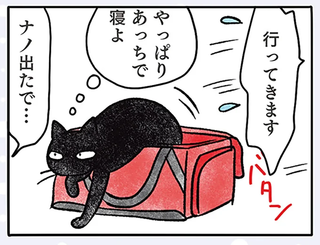 「なでてもええで」 夜中にトイレに行くのを猫に見つかった結果...／黒猫ナノとキジシロ猫きなこ