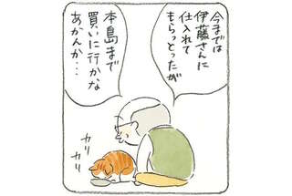 猫のご飯がなくなり、船に乗って買い出し。大荷物のじいちゃんを助けてくれたのは...／ねことじいちゃん4