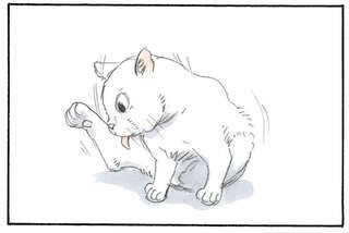 保護した子猫になつかれた父。なぜこんな姿に...？／拾い猫のモチャ2