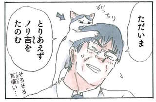 猫の頭突き！ 抱っこ！ そして...我が家の猫たちのお迎えは幸せすぎて／拾い猫のモチャ6