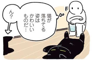 廊下に猫が落ちている...！ これを見ると季節の移り変わりを感じて／黒猫ろんと暮らしたら6