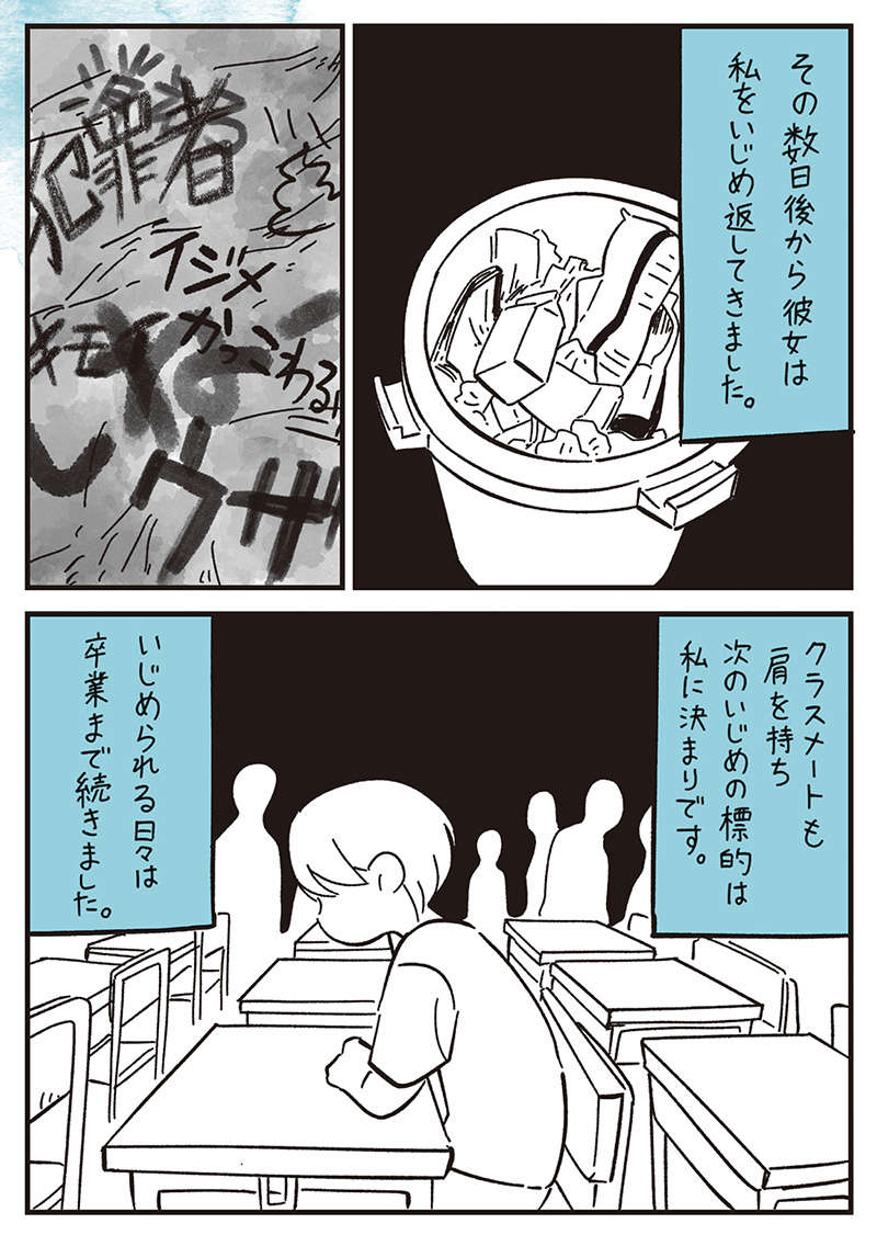 小学生の頃、いじめていた子にいじめ返された。高校で再会して思い返す過去／10代の時のつらい経験 10dai-031.jpg