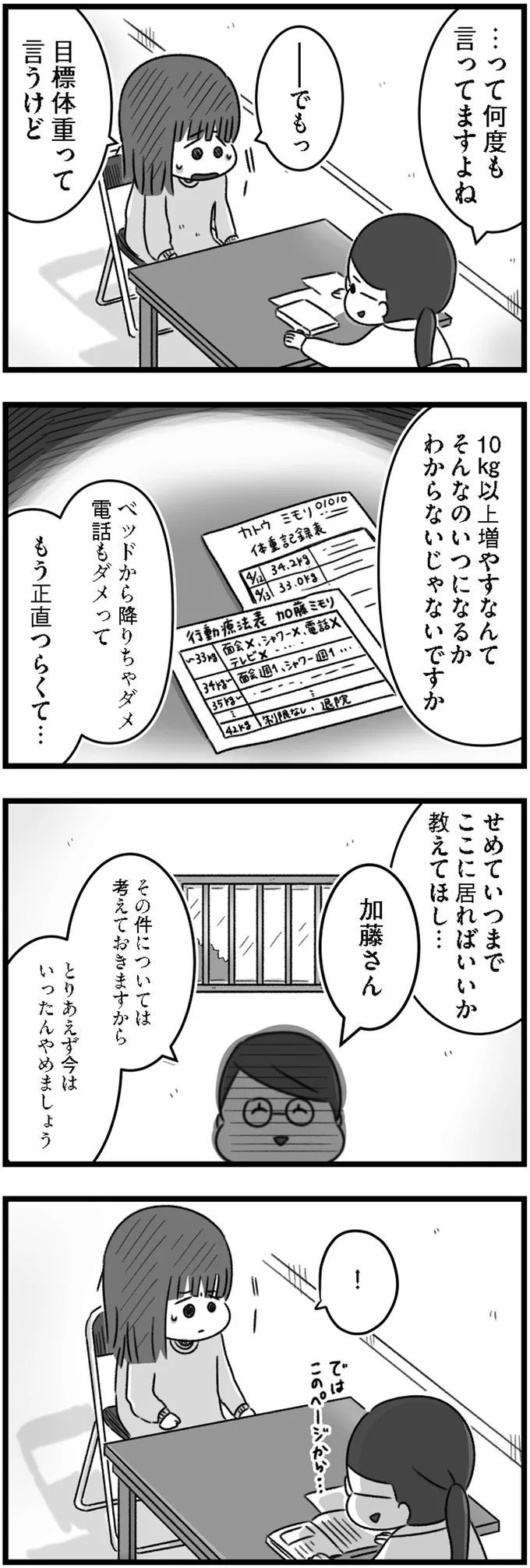 精神科病棟、鉄格子の窓がある薄暗い部屋で主治医と面談。「お前はここから出られない」と言われているみたい...／精神科病棟の青春 12221632.png