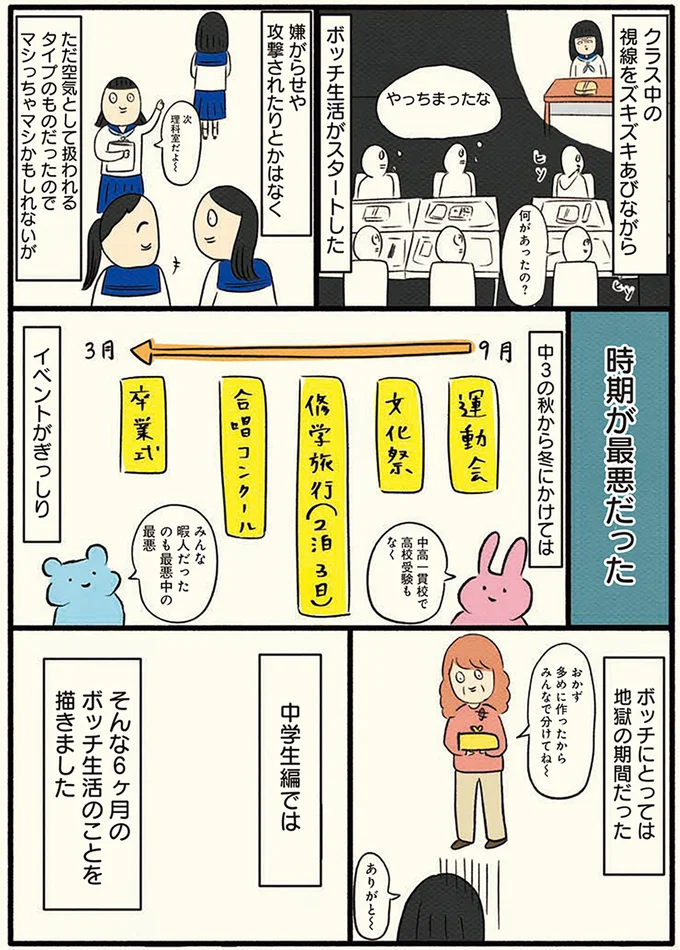 「中学3年の秋、私はクラスでボッチになった」一番の悩みとなった時間は／ボッチだった6ヶ月間(とその後) 13183237.webp