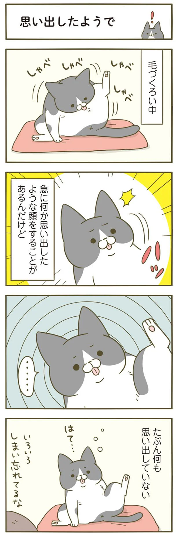 愛猫が毛づくろい中、急にハッ！ どうしたかと思ったら...／うちの猫がまた変なことしてる。4 13309593.webp