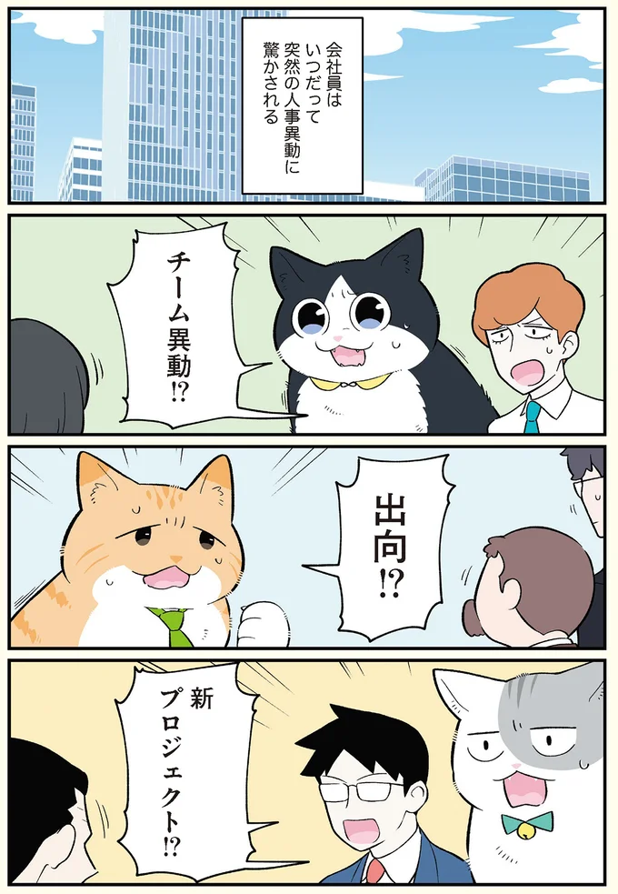 突然の人事異動。猫になった社員たちが主役の新プロジェクトって？／ブラック企業の社員が猫になって人生が変わった話 13802559.webp