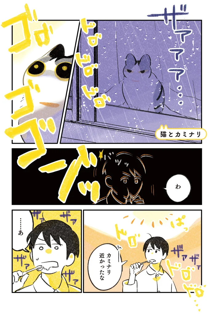 カミナリが苦手な猫。姿が見えないと思ったら...あらら/じじ猫くらし 14034185.webp