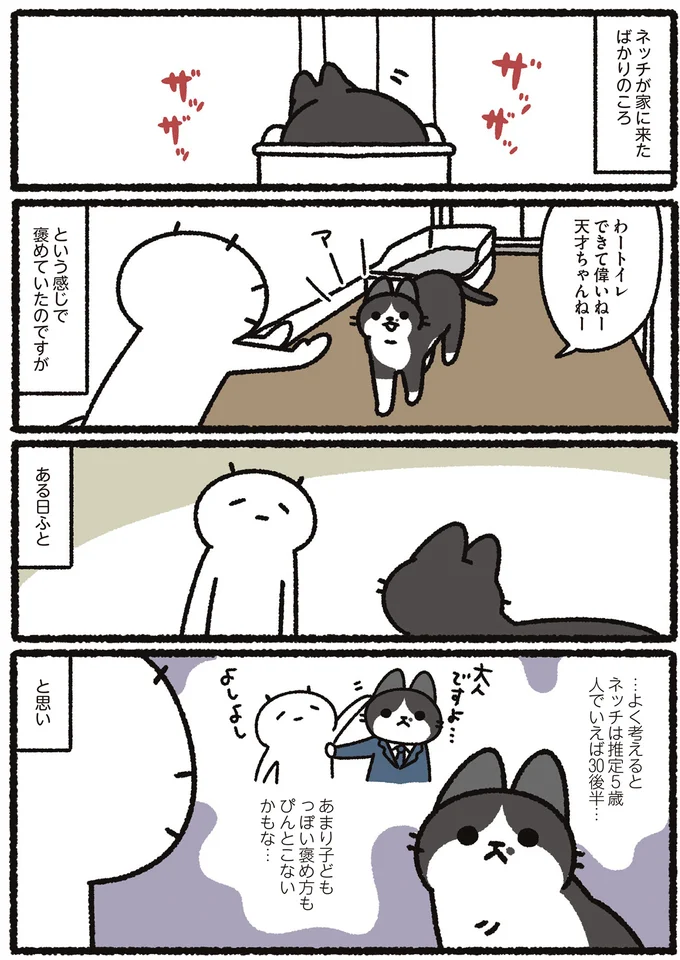 「お疲れさまでーす」愛猫の年齢を鑑みて変えた、年相応の褒め方／あっち こっち ネッチ！ 14160291.webp