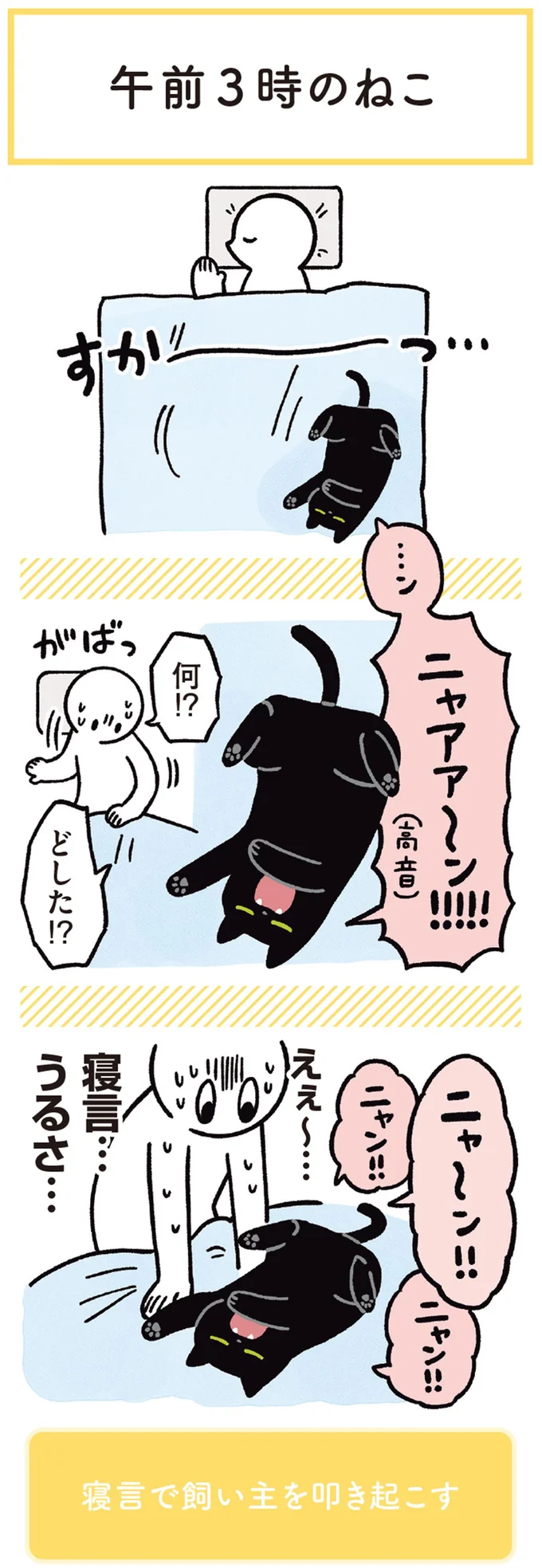 猫の寝言、悪い寝相、早起き...何度起こされてもやっぱり...可愛い！／黒猫ろんと暮らしたら3 14218763.webp