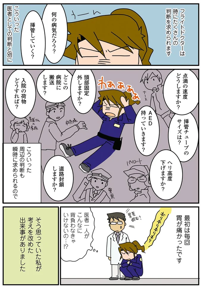 医者ひとりが背負う責任に胃痛が...。でも、ドクターヘリはプロの集まりだった／腐女医の医者道 14320002.webp