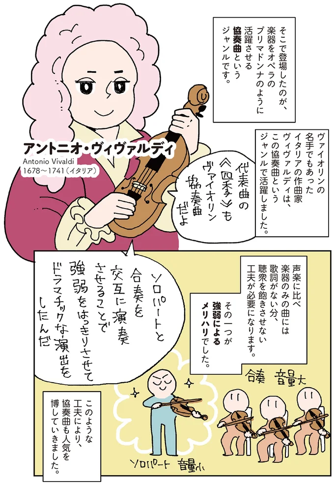 ヴァイオリンを主役に。オペラ全盛期に変化をもたらした協奏曲／マンガでわかるクラシック音楽の歴史入門 14322061.webp