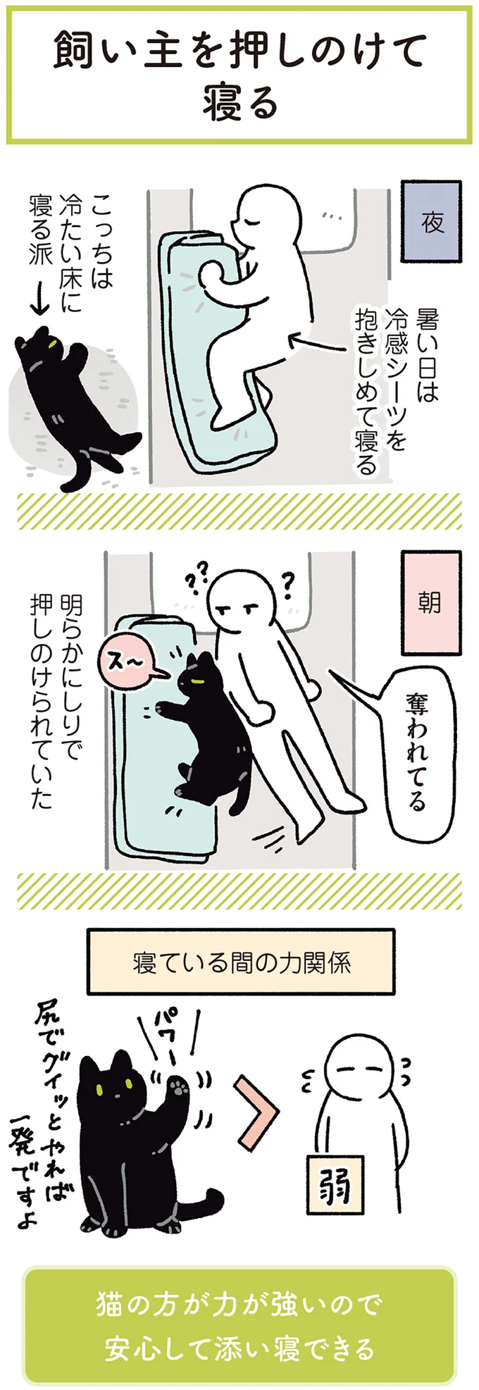 飼い主と猫の「力関係」。寝ている時はこんな感じ...ってそうなの?/黒猫ろんと暮らしたら7 14691834.webp