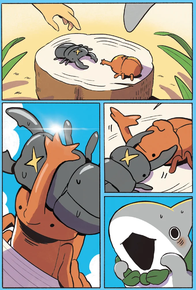 勝利のため、かぶとむしちゃんと子ザメちゃんが猛特訓！そして、勝負の結末は？／おでかけ子ザメ7 14924766.webp