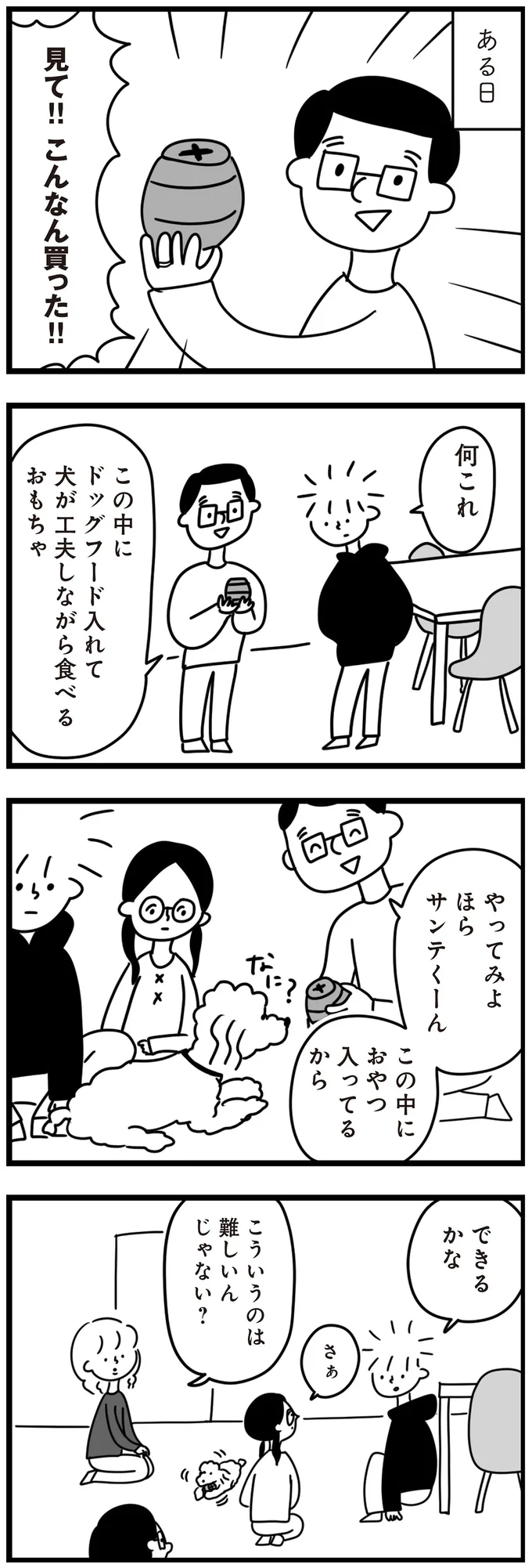 犬用の知育玩具もすぐクリア。お利巧な愛犬に思わず声が出た!/おはよう、サンテ 15014858.webp