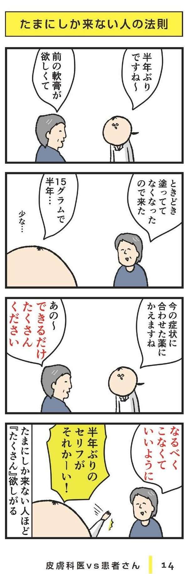 たまにしか診察に来ない人の法則、「できるだけたくさんください」／皮膚科医デルぽんのデルマな日常 皮膚科医デルぽんのデルマな日常3-1.jpg