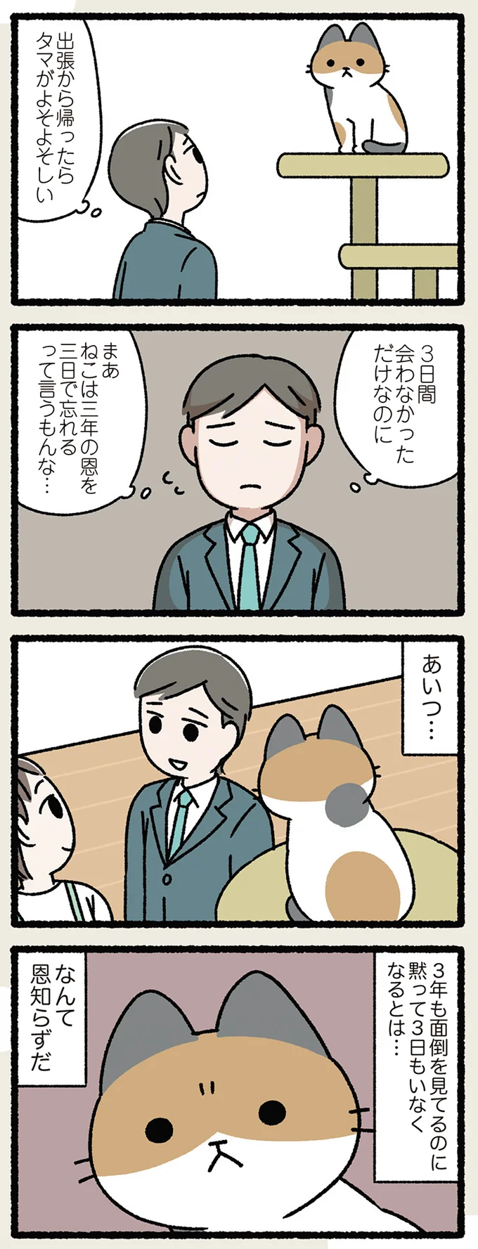 「ねこは三年の恩を三日で忘れる」3日会わないだけでねこが冷たい。でも、ねこの言い分は.../ねことわざ 15308141.webp