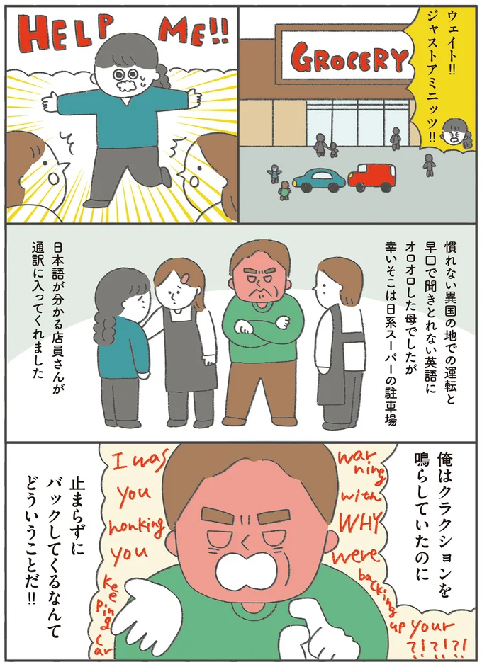 「ハート強すぎ」英語が話せない母がアメリカで交通事故...。顔を真っ赤にして激怒する相手に対し母は... 15521225.webp