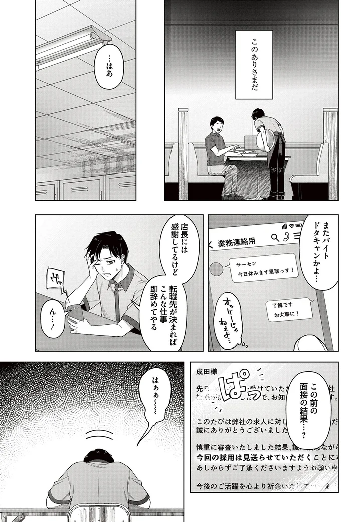 つまづきは就活の失敗。アルバイト先で社員になったアラサー男性の憂鬱／今夜コインランドリーで逢いましょう1 15661054.webp