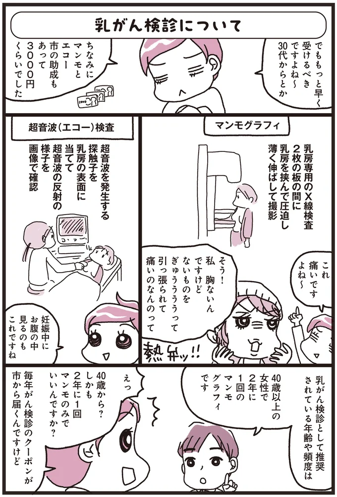 40歳以上の女性は2年に1回のマンモグラフィを。乳がんに大切なのは適切な治療／乳がんにまつわるお金の話 03-01.png