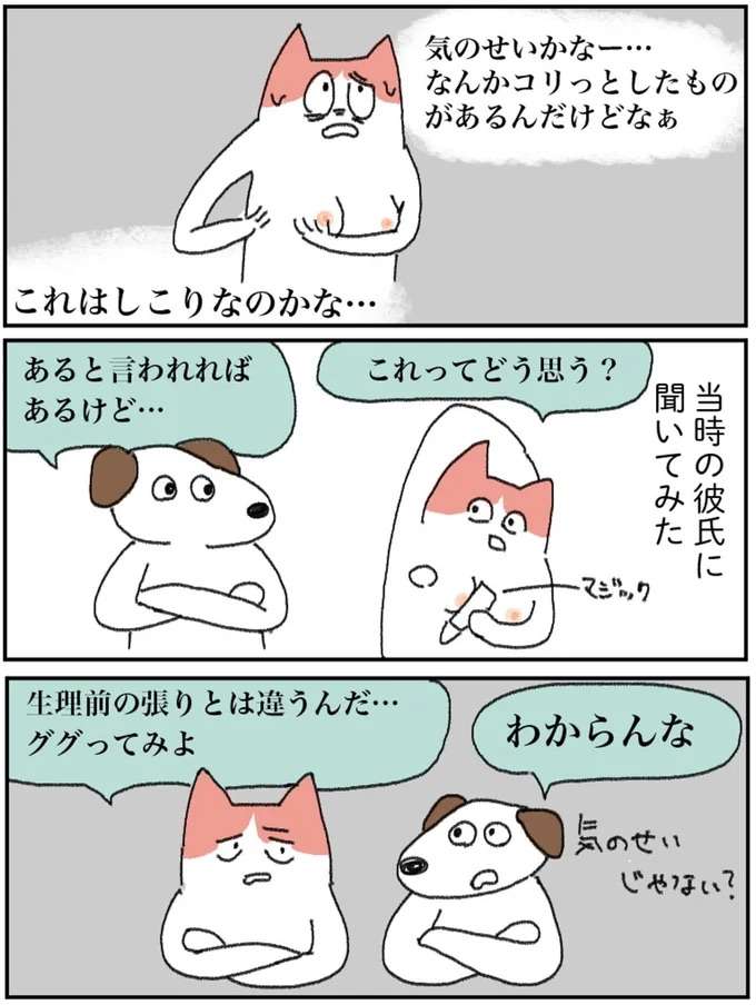 え、胸の横のこのしこりって...これってまさか乳がん？／アラサー会社員の乳がんの備忘録  arasa1_2.jpeg