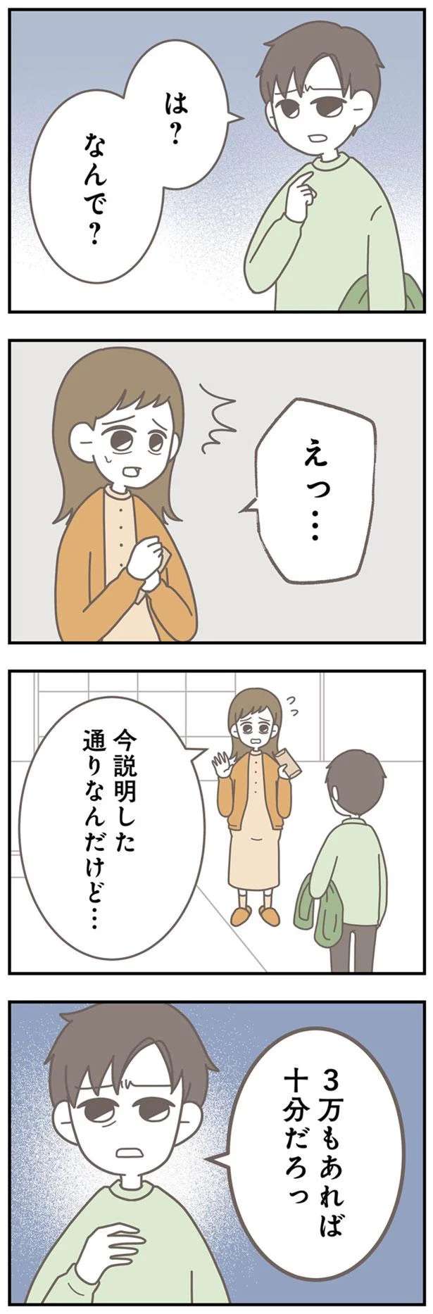 「お前が無能なだけじゃない？」月3万円の生活費が厳しいと夫に相談したら...えっ／信じた夫は嘘だらけ sinjita2_4.jpeg