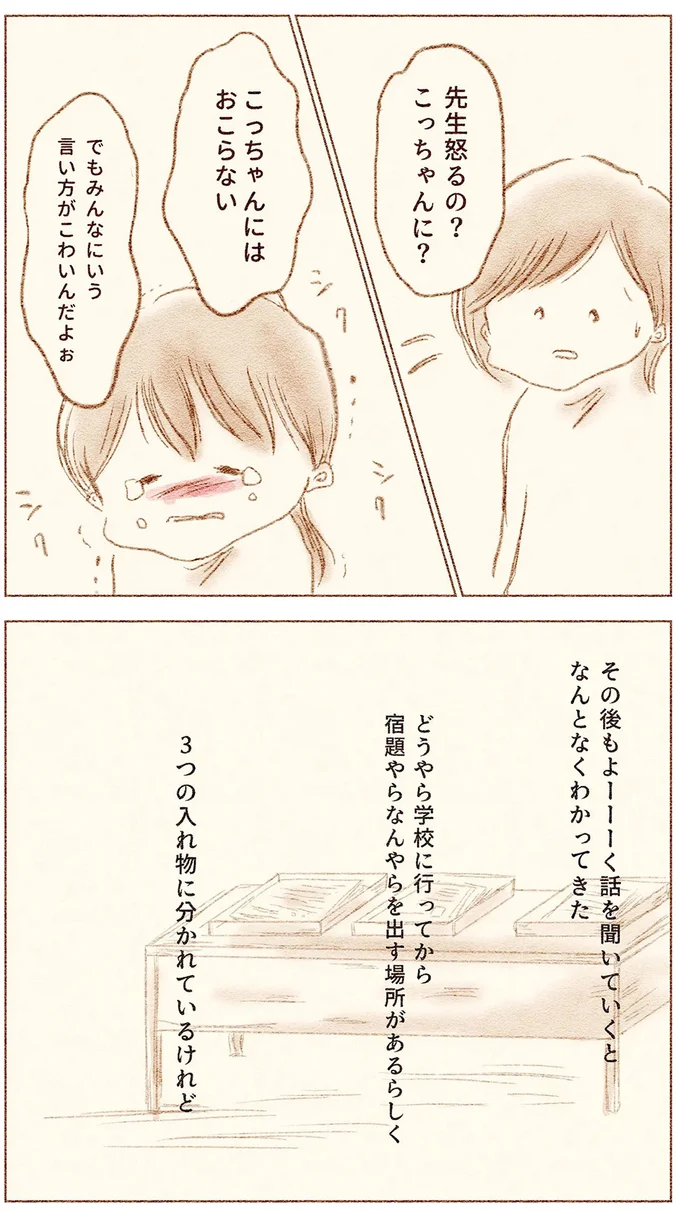 「せんせい こわい」涙を浮かべる小1娘。恐怖を感じた担任の言動／娘が小1で不登校になりました 56.webp