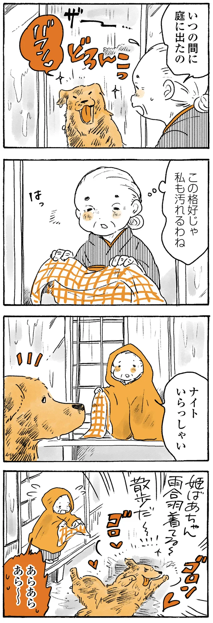 おばあちゃんと大型犬のほっこりライフ。雨の日はいろいろあるようで...／姫ばあちゃんとナイト 85.png