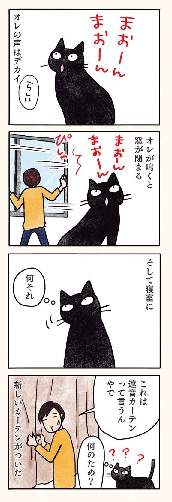 なーっ、なーっ、黒猫ナノは大きな音が嫌い。でも「一番うるさい」のは／黒猫ナノとキジシロ猫きなこ kuroneko_nano4-4.jpg