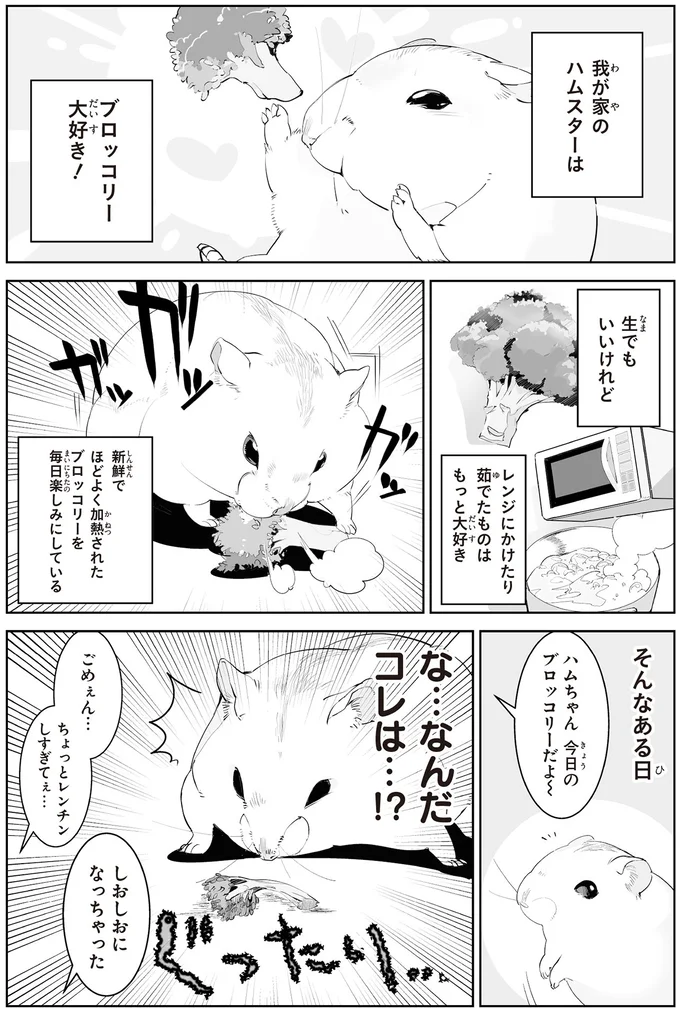 ハムスターの怒り爆発!? 飼い主が大好物をレンチンしすぎて...／はむはむづくし2 32-01.png