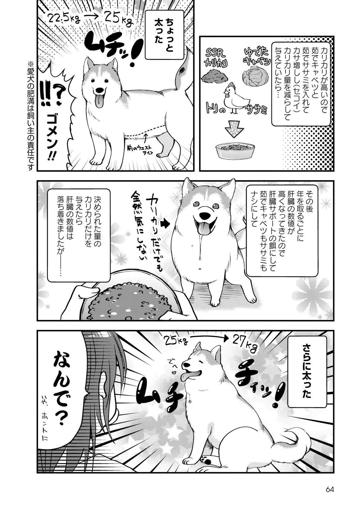 「なんで？」愛犬の餌を変えたら毛並みがふわぁ～り！ ただ1つ、謎の問題が...／猫とハスキーとハマジ1 2.jpg