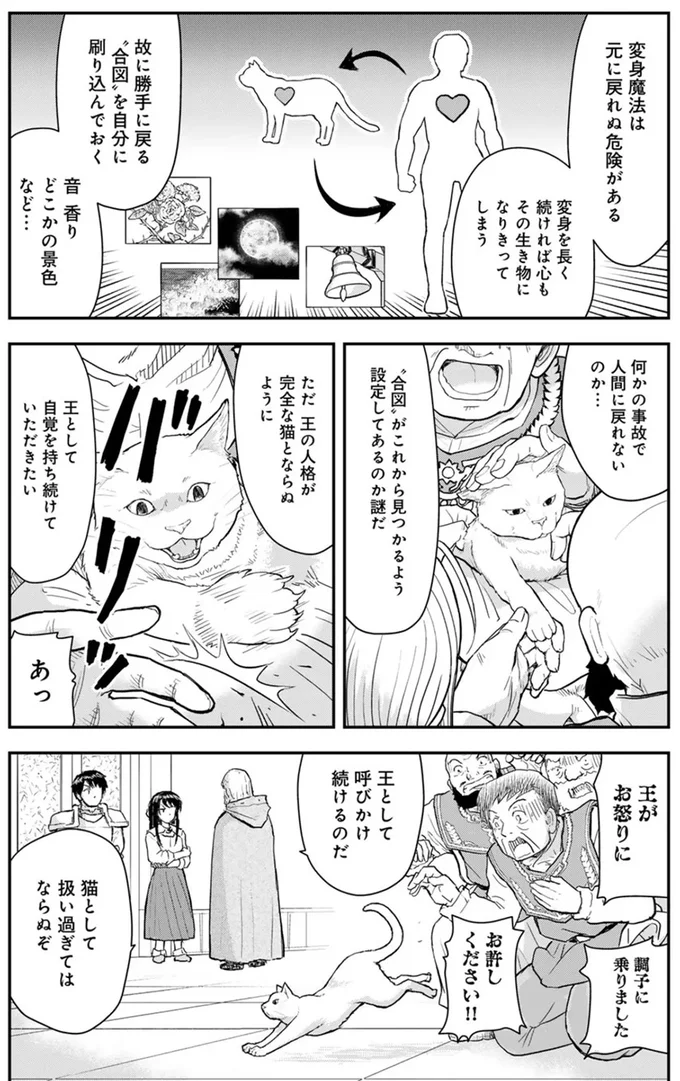 王様を撫で撫でするの!? 「猫に変身した王」への対応に従臣たちはてんやわんや／王が猫になった 15749430.webp