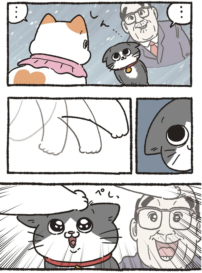 お隣のねこ友ともぐらたたき。身も蓋もない行動に「試されている⁉」／ねこに転生したおじさん5 5nekonitensei7_3.webp