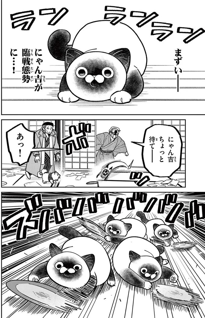 現役時代のライバルが連れてきた犬。野良猫のにゃん吉とのバトルの結果は...んん？／オヤジとにゃん吉 16223508.webp