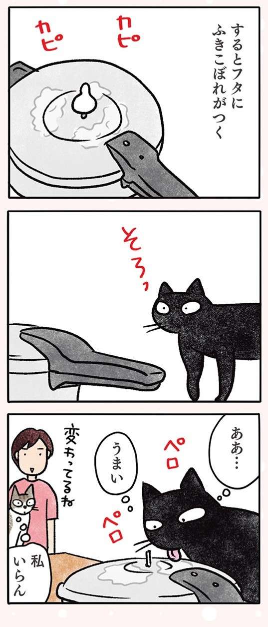 「なんでやろ」猫の食事。どうしても「こう」なるのは何故なのか／黒猫ナノとキジシロ猫きなこ kuroneko_nano8-2.jpg