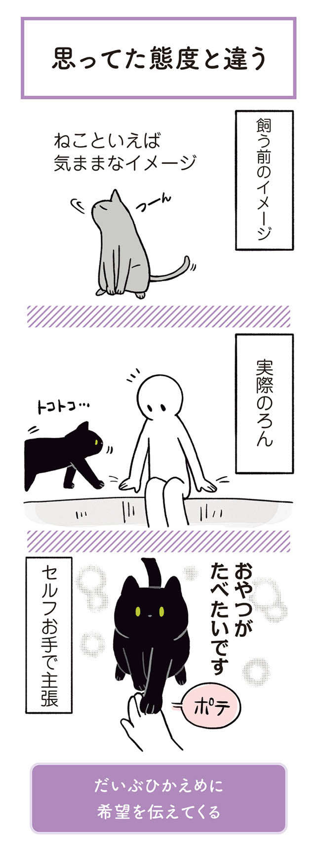 「思ってたんと違う！」猫を飼い始めたが...ごめん寝しないとか色々違う！／黒猫ろんと暮らしたら1 23.jpg